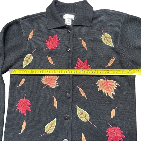 KB COLLECTION Vintage 90s fall leaves sweater cardigan button up grannycore EUC - Picture 8 of 8